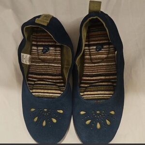 Acorn Slipper Flats Blue Suede Indoor Outdoor Comfort Slip On Women’s 8